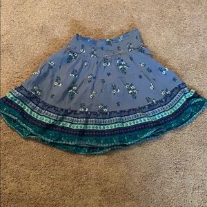 Blue Floral Skirt